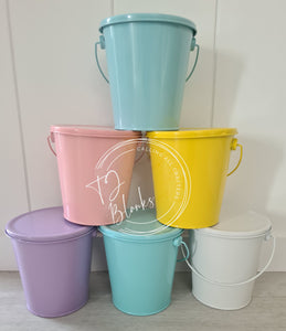 EASTER BUCKETS - 24PK PASTEL - WITH LIDS