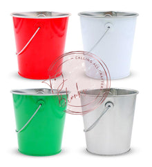  CHRISTMAS Buckets - Coloured - Available in 24pks and Singles - NO LIDS