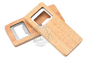 Wood Beer Bottle Opener Stainless Steel With Square Wooden Handle